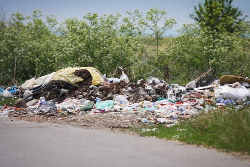 Van leaving a Hayes commercial property after rubbish collection